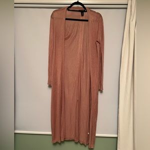 White House Black Market pink duster, size M